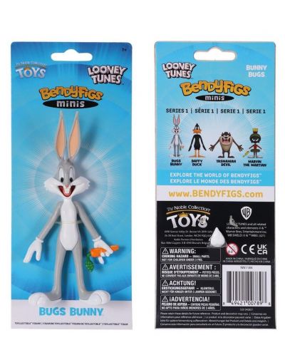 Akcijska figurica The Noble Collection Animation: Looney Tunes - Bugs Bunny (Bendyfigs), 14 cm - 2
