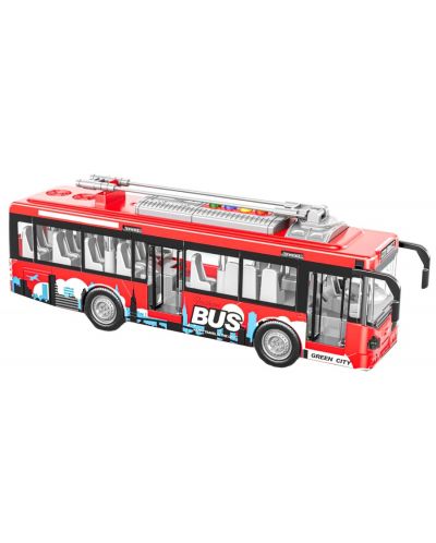 Elektronska igračka Raya Toys - Trolejbus, sa zvukom i svjetlima, crveni - 1