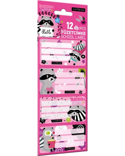 Etikete Lizzy Card - Lollipop Raccoon, 12 komada - 1