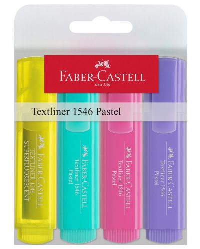 Set tekst markera Faber-Castell 1546 - 4 boje, pastelne boje - 1