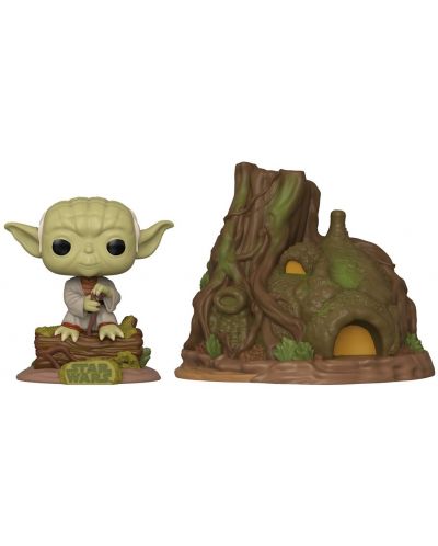 Figura Funko Pop! Town: Star Wars - Dagobah Yoda with Hut (Bobble-Head), 15 cm,  #11 - 1