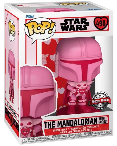 Figurica Funko POP! Valentines: Star Wars - The Mandalorian with Grogu (Special Edition) #498 - 2
