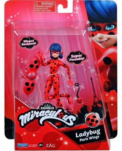 Figura Playmates Miraculous - Ladybug, Paris Wings - 1