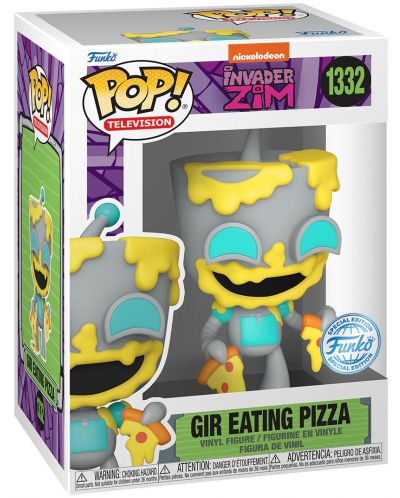 Figura Funko POP! Television: Invader Zim - Gir Eating Pizza (Special Edition) #1332 - 2