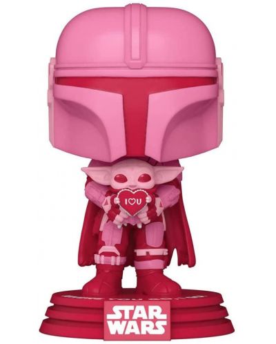 Figurica Funko POP! Valentines: Star Wars - The Mandalorian with Grogu (Special Edition) #498 - 1
