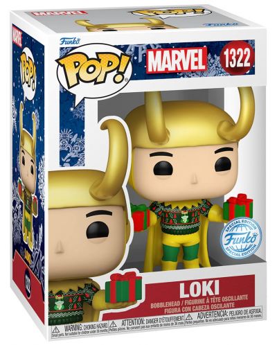 Figura Funko POP! Marvel: Holiday - Loki (Metallic) (Special Edition) #1322 - 2
