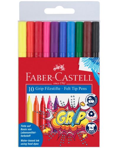 Flomasteri Faber-Castell Grip - 10 boja - 1