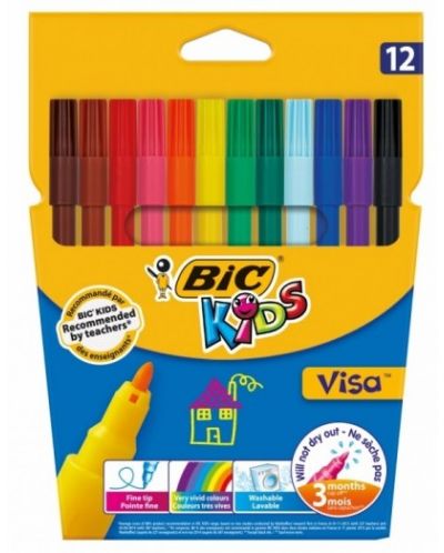 Flomasteri BIC Kids Visa - 12 boja - 1