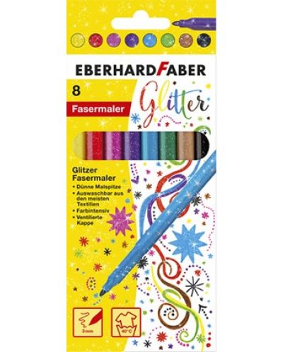 Flomasteri Eberhard Faber - 8 boja, sjajni - 1