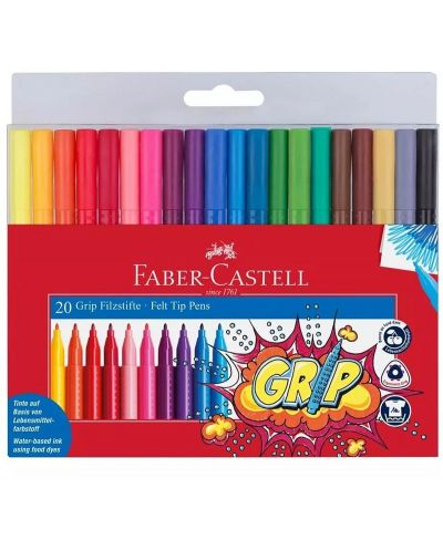 Flomasteri Faber-Castell Grip - 20 boja - 1