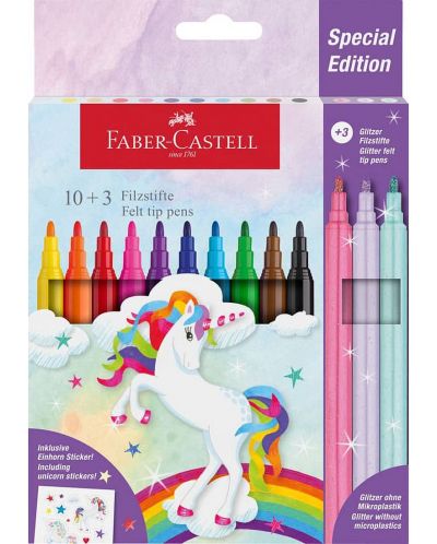 Flomasteri Faber-Castell - Jednorog, 10 + 3 boja - 1