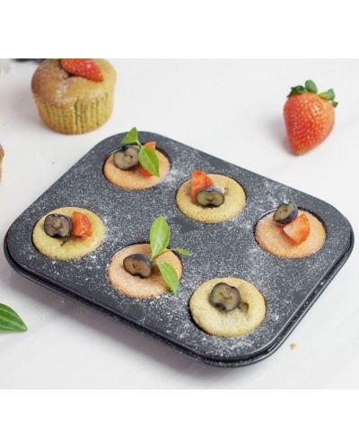 Kalup za pečenje 6 muffina  Morello - Gray, 26.5 х 18.5 cm, sivi - 3