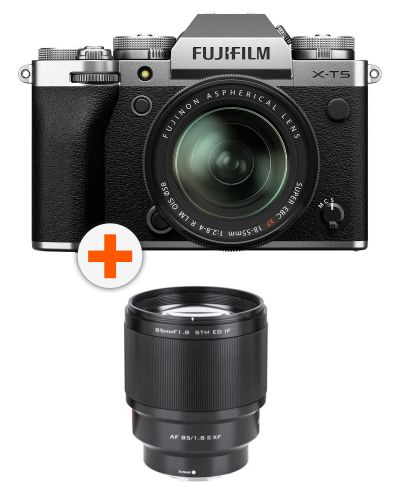 Fotoaparat Fujifilm - X-T5, 18-55mm, Silver + Objektiv Viltrox - AF 85mm, F1.8, II XF, FUJIFILM X - 1