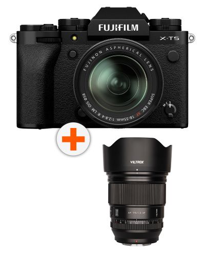 Fotoaparat Fujifilm - X-T5, 18-55mm, Black + Objektiv Viltrox - AF, 75mm, f/1.2, za Fuji X-mount - 1