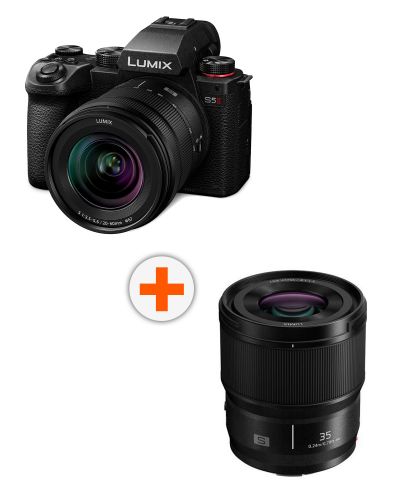 Fotoaparat Panasonic - Lumix S5 II, S 20-60mm, f/3.5-5.6, Black + Objektiv Panasonic - Lumix S, 35mm, f/1.8 - 1