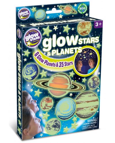 Fosforescentne naljepnice Brainstorm Glow - Zvijezde i planeti, 43 komada - 1