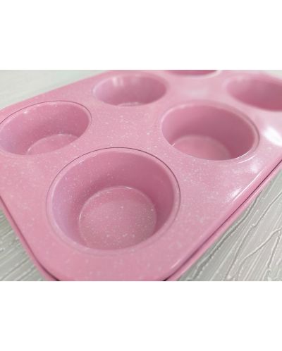Kalup za pečenje 6 muffina Morello - Pink, 26.5 х 18.5 cm, ružičasti - 3