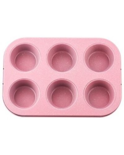 Kalup za pečenje 6 muffina Morello - Pink, 26.5 х 18.5 cm, ružičasti - 1