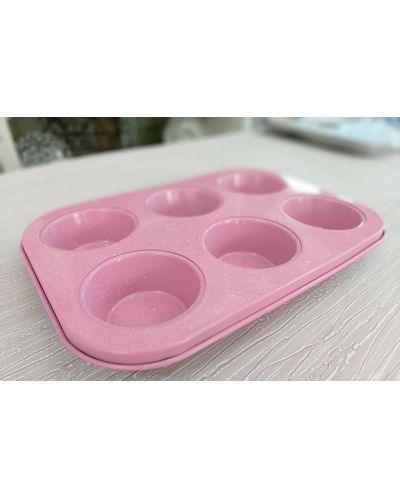 Kalup za pečenje 6 muffina Morello - Pink, 26.5 х 18.5 cm, ružičasti - 2