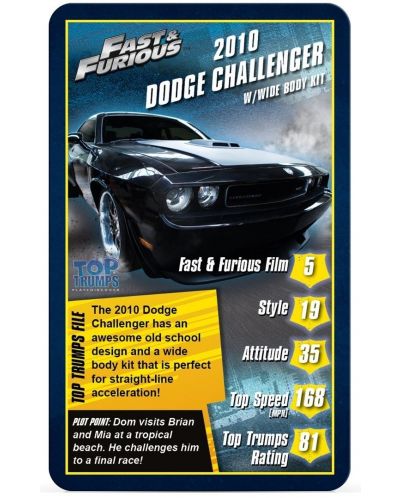 Kartaška igra Top Trumps - Fast & Furious - 2