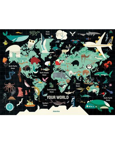 Slagalica Galison od 1000 dijelova - Karta svijeta - 3