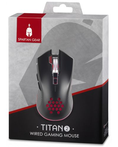 Gaming miš Spartan Gear - Titan 2, žični, crni - 2