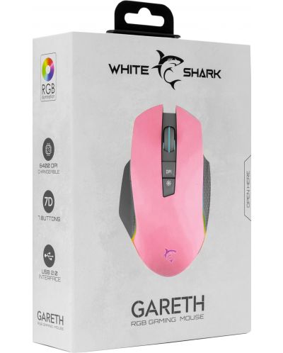 Gaming miš White Shark - GARETH, optički, ružičasti - 7