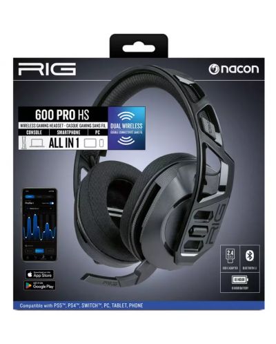 Gaming slušalice Nacon - RIG 600 Pro HS, PS4, bežične, crne - 7
