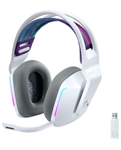 Gaming slušalice Logitech - G733, bežične, bijele - 1