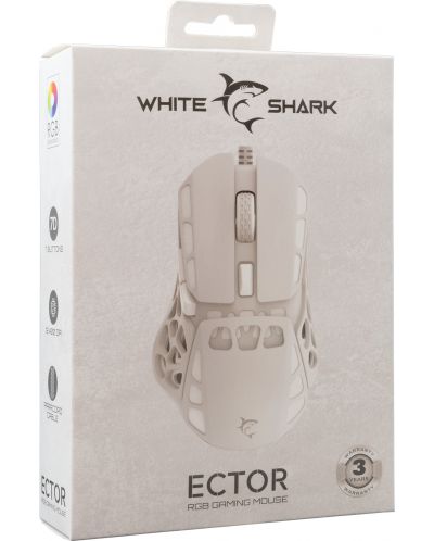 Gaming miš White Shark - ECTOR, optički, bijeli - 7