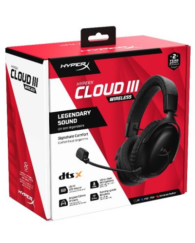 Gaming slušalice HyperX - Cloud III, PC/PS5/PS4/Switch, bežične, crne - 8