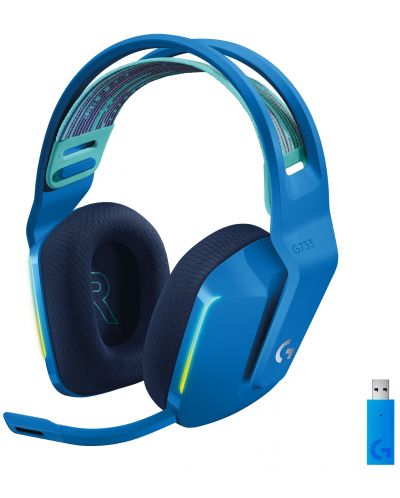 Gaming slušalice Logitech - G733, bežične, plave - 1