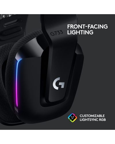 Gaming slušalice Logitech - G733, bežične, crne - 5