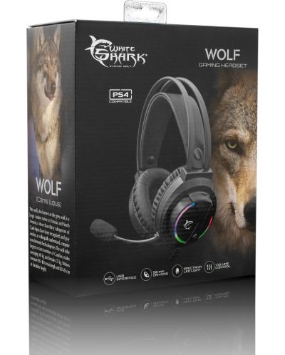 Gaming slušalice White Shark - WOLF, crne - 4