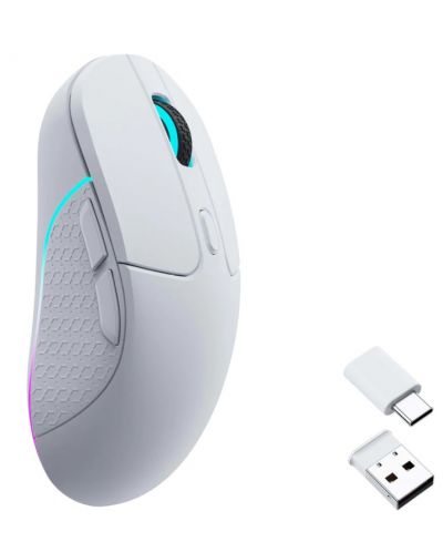 Gaming miš Keychron - M3, optički, bežični, bijeli - 2
