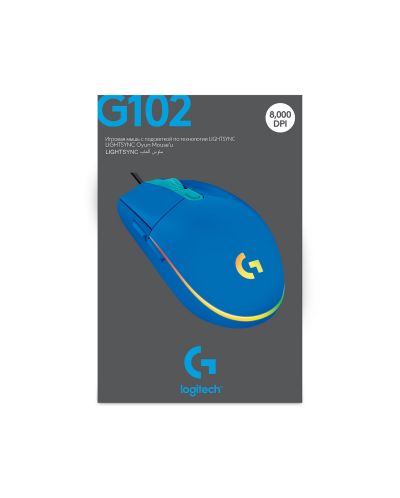 Gaming miš Logitech - G102 Lightsync, optički, RGB, plavi - 11
