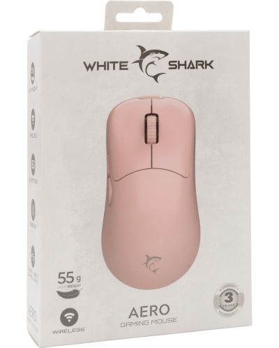 Gaming miš White Shark - AERO, optički, bežični, ružičasti - 7