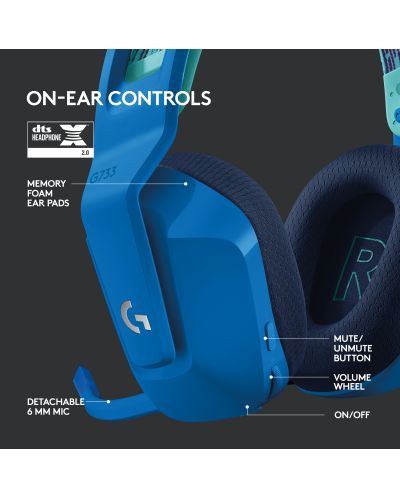 Gaming slušalice Logitech - G733, bežične, plave - 6