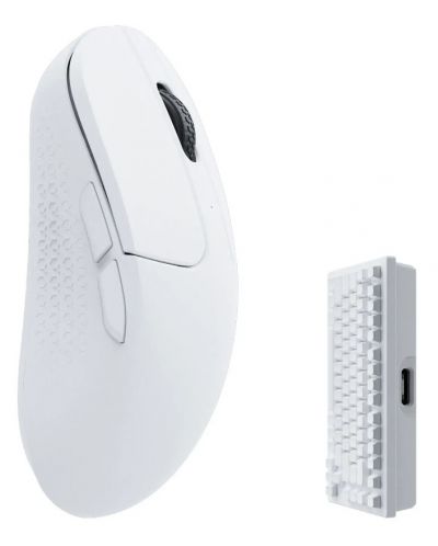 Gaming miš Keychron - M3 Mini, optički, bežični, bijeli - 2