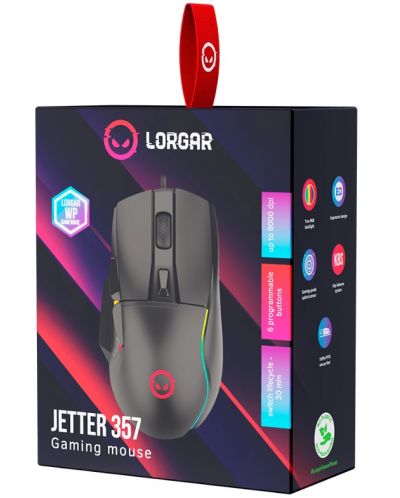 Gaming miš Lorgar - Jetter 357, optički, crni - 6