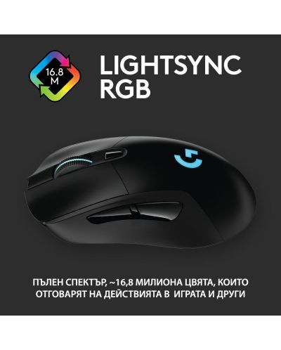 Gaming miš Logitech - G703 Lightspeed Hero, bežični, crni - 8