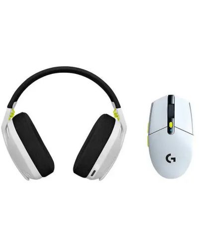 Set slušalica i miša Logitech - G435, G305, bijeli/crni/limeta - 1