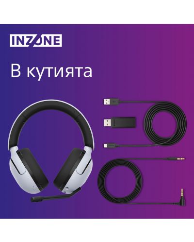 Gaming slušalice Sony - INZONE H5, bežične, bijele - 8