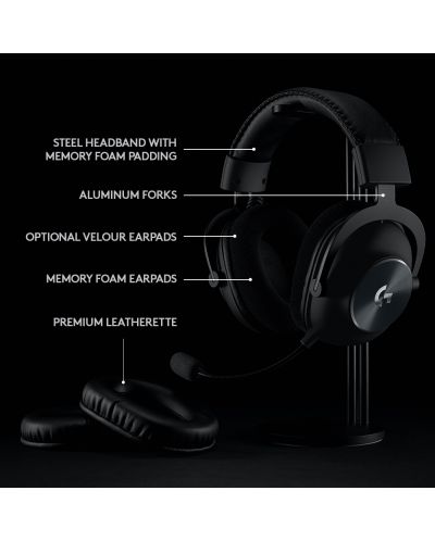 Gaming slušalice s mikrofonom Logitech - PRO X WIRELESS, crne - 7
