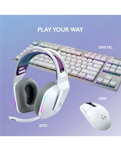 Gaming slušalice Logitech - G733, bežične, bijele - 9