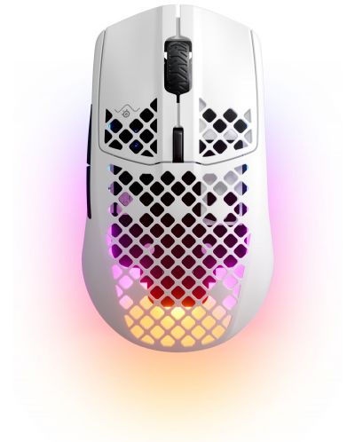 Gaming miš SteelSeries - Aerox 3 (2022), bežični, bijeli - 1
