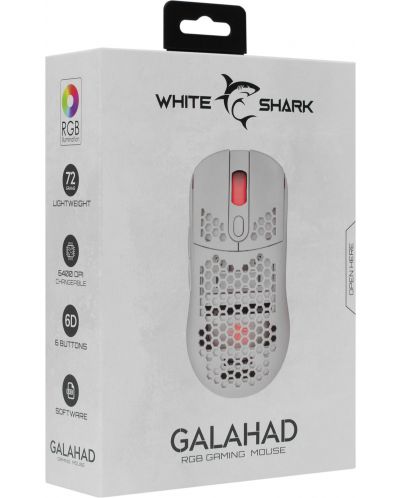 Gaming miš White Shark - GALAHAD, optički, bijeli - 7