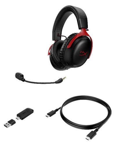 Gaming slušalice HyperX - Cloud III, PC/PS5/PS4/Switch, bežične, crne/crvene - 7