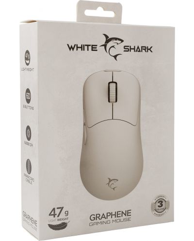 Gaming miš White Shark - GRAPHENE, optički, bijeli - 7