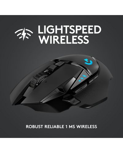 Gaming miš Logitech - G502 LightSpeed, bežični, crni - 3